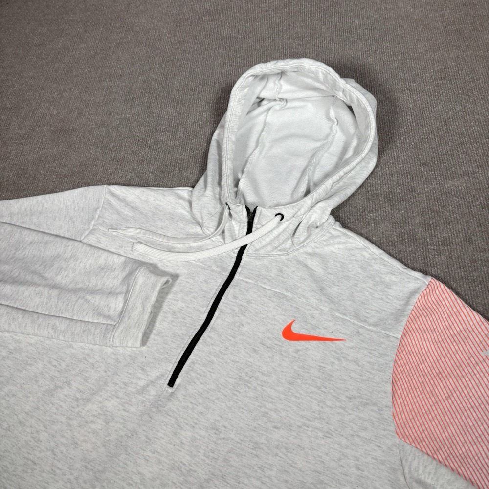 Nike Sport Training Hoodie Sweatshirt Mens L 1/4 Pullover Gray Fleece Dri-Fit